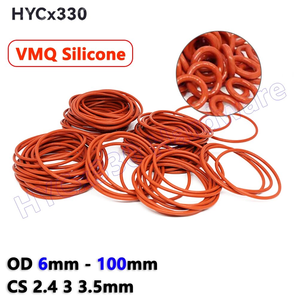 10 шт. Силиконовые уплотнительные шайбы OD 6мм - 100мм красные 100 x 94 x 3mm