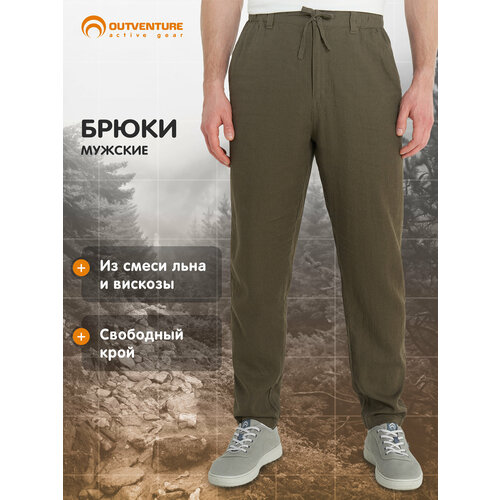 фото Брюки outventure travel men's linen pant, размер 46, темно-коричневый