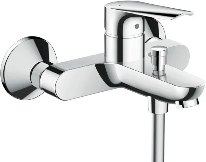 Смеситель для ванны с душем Hansgrohe Logis E 71403000 настенный однорычажный хром глянцевый латунный без лейки с керамическим картриджем