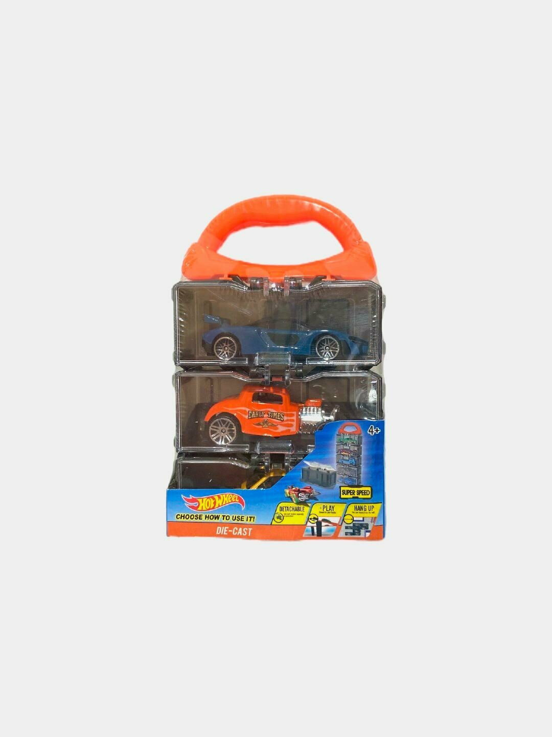 Набор металлических машинок Hot Wheels 3в1 оранжевый и синий 15 см. Код. 03668