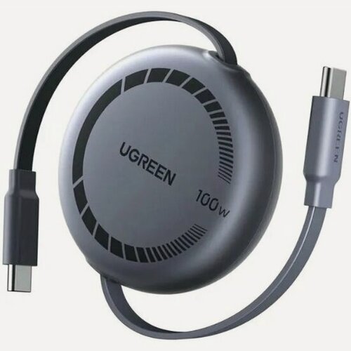 Изображение товара Кабель Ugreen L531 USB-C - USB-C, выдвижной, 100Вт, 1м, серый (65905)