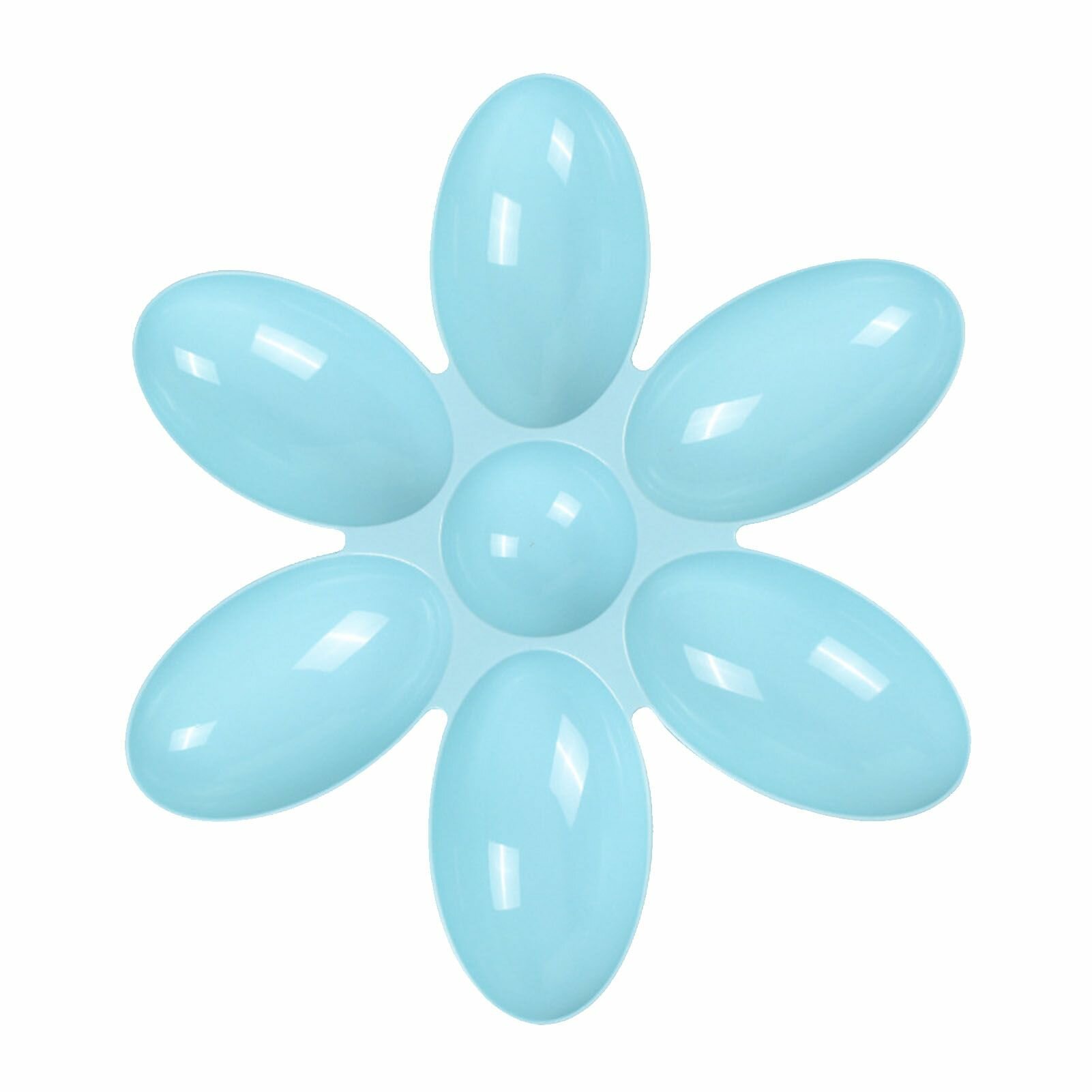 Миска для кошачьего корма пластиковая 6 лепестков долговечная легко моющаяся кормушка для щенков маленьких кошек котят синяя