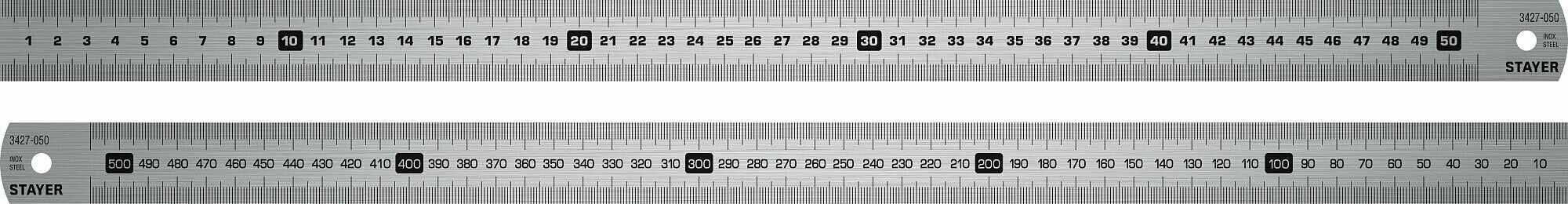 Нержавеющая линейка STAYER, длина 0.5 м, Professional 3427-050_z02