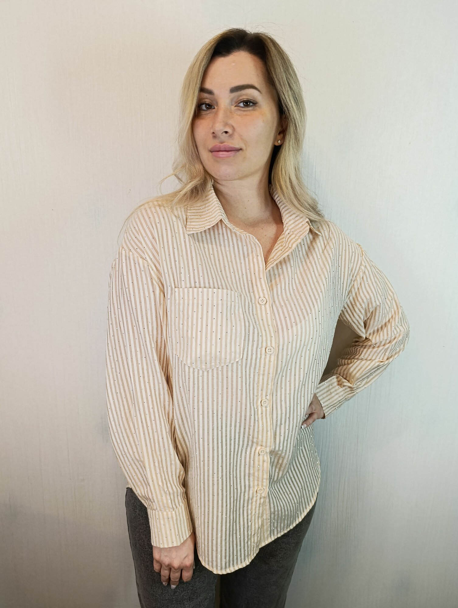 Рубашка Haiping Весна-лето 2025, размер оверсайз