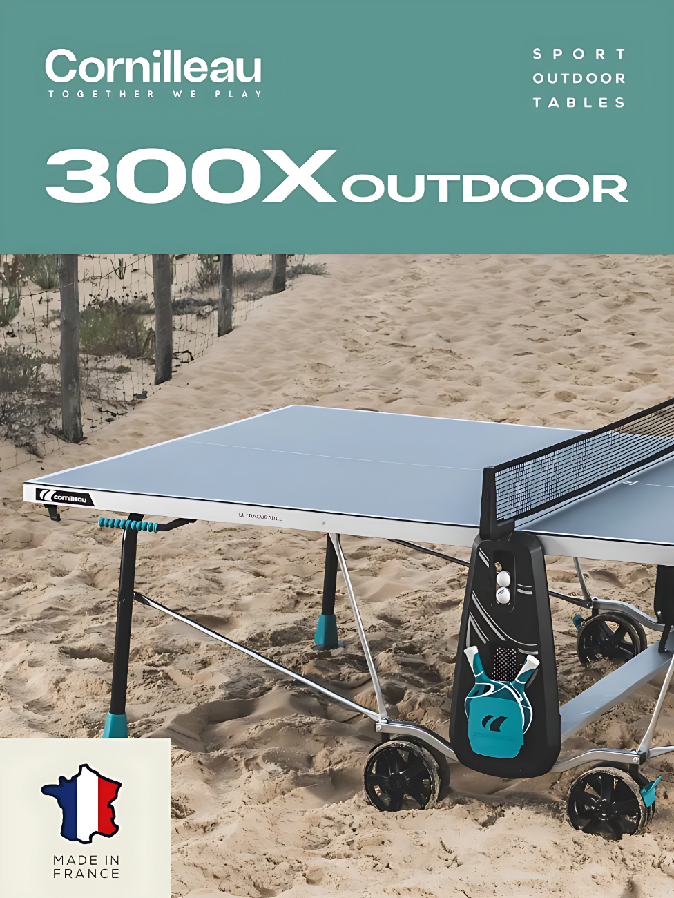 Теннисный стол всепогодный CORNILLEAU Outdoor 300X для улицы (серый)