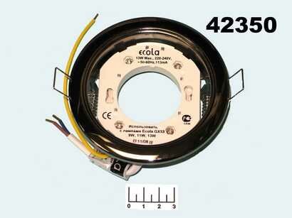Светильник для лампы GX53 встраиваемый H4 Ecola (38*106) черный хром FB53H4ECB