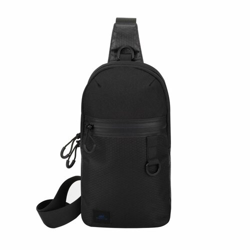 фото Rivacase 5312 black сумка-слинг для смартфона и планшета до 10.1" из водоотталкивающей ткани с ламинированием