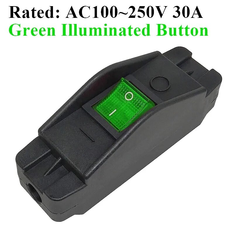 Встроенный переключатель Passvvell 16А 30А пластик 30A Green Indicator