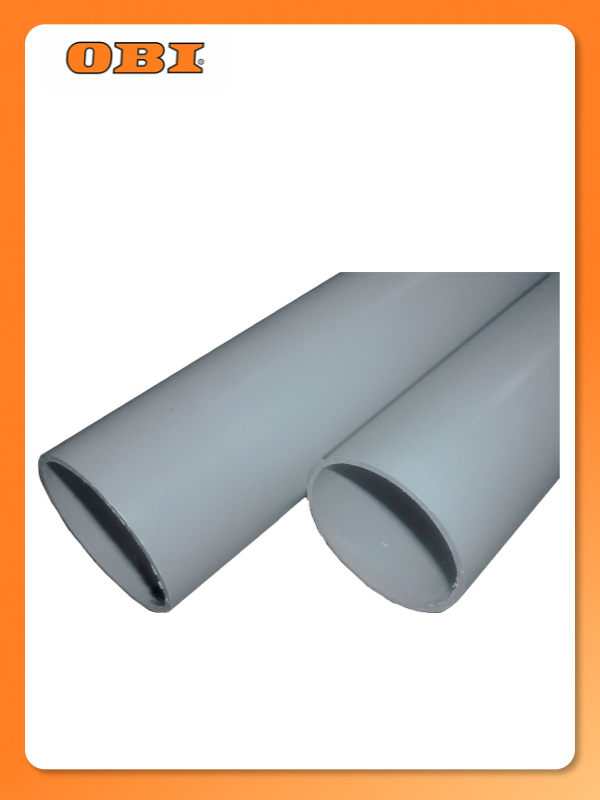 Труба Ecoplast RAL 7035 ПВХ серая 50 мм 2 м