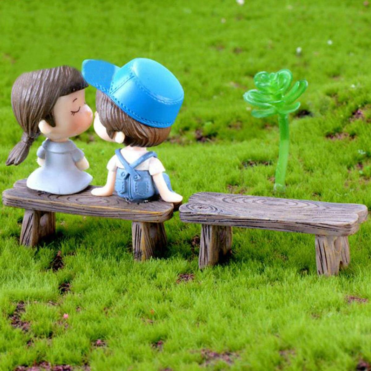 2 шт. Мини деревянная скамейка украшения для дома фигурки DIY аквариум/кукольный домик декор