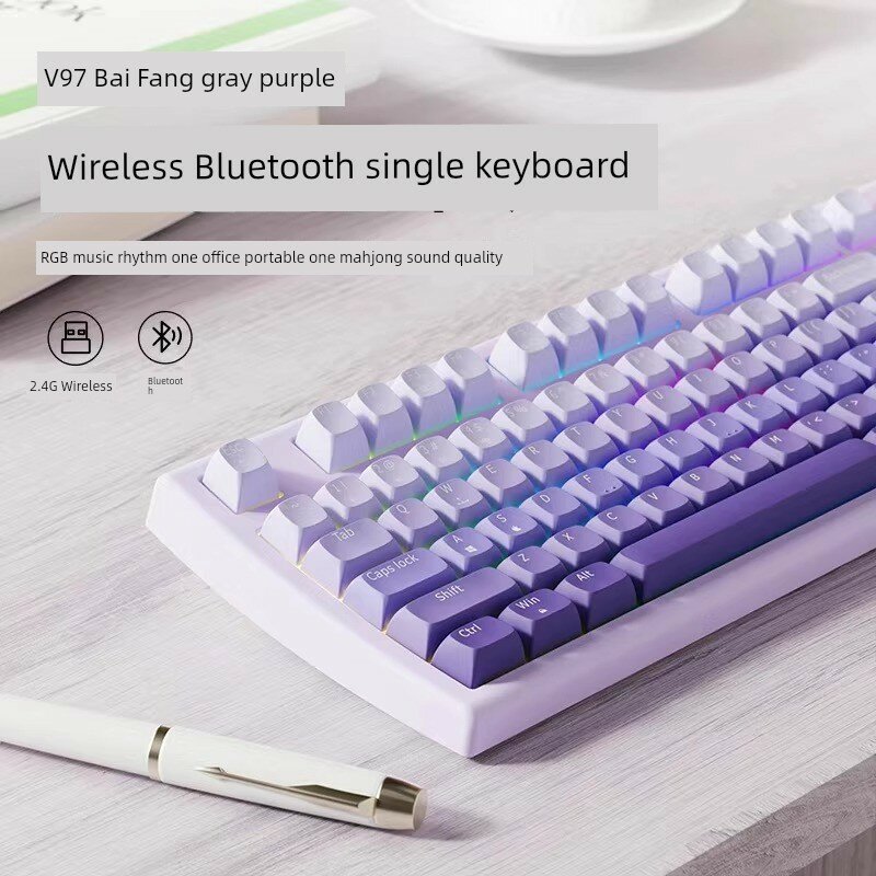 Беспроводной комплект клавиатуры и мыши Forerunner V97 с Bluetooth, бесшумная клавиатура и мышь для девочек, высокая