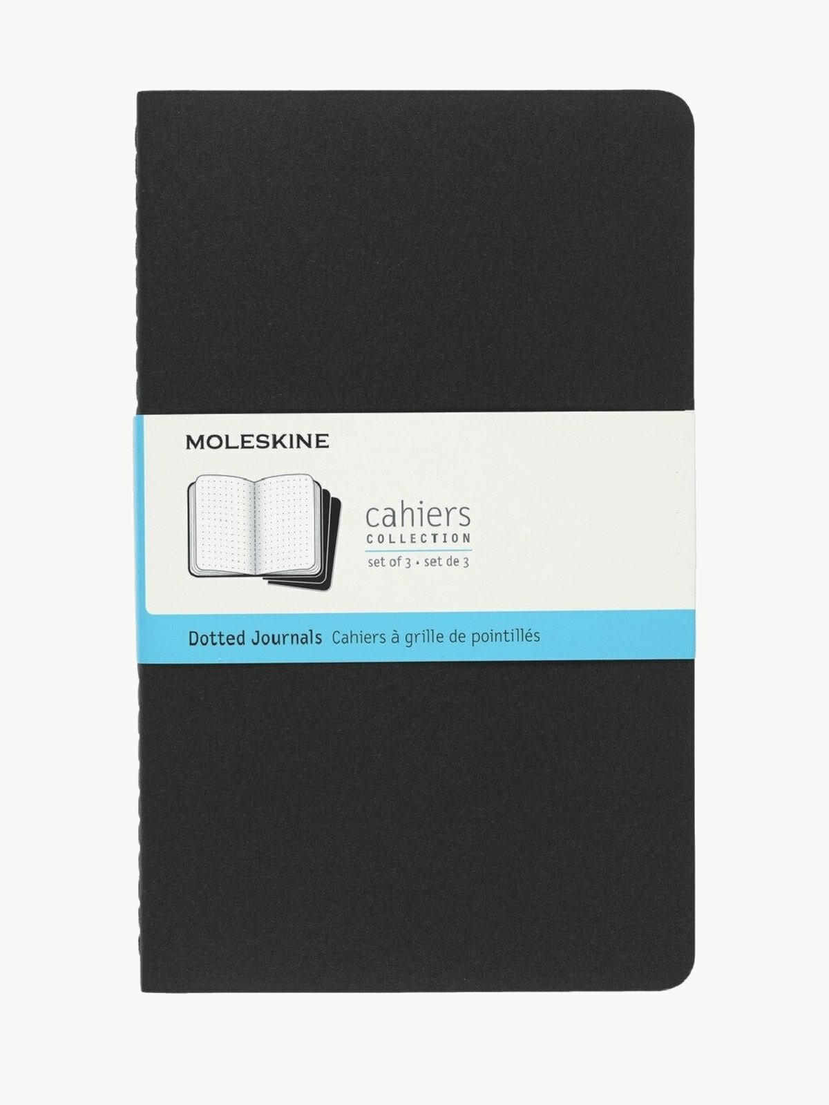 Набор блокнотов Moleskine Cahier Journals QP319 Large 130х210мм, обложка картон, 80стр, нелинованный, черный (3шт)