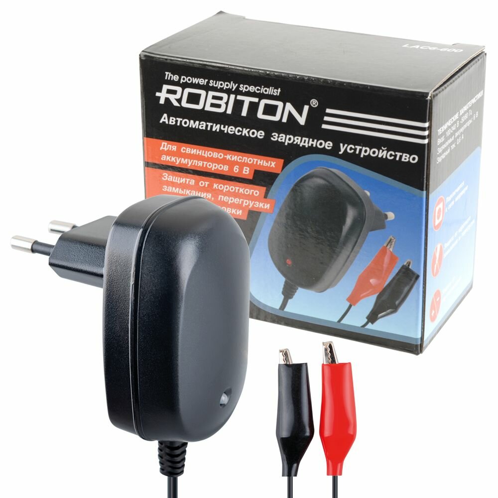 Зарядное устройство ROBITON LAC6-600 для 1 АКБ (6В, 3 Ач-6Ач)