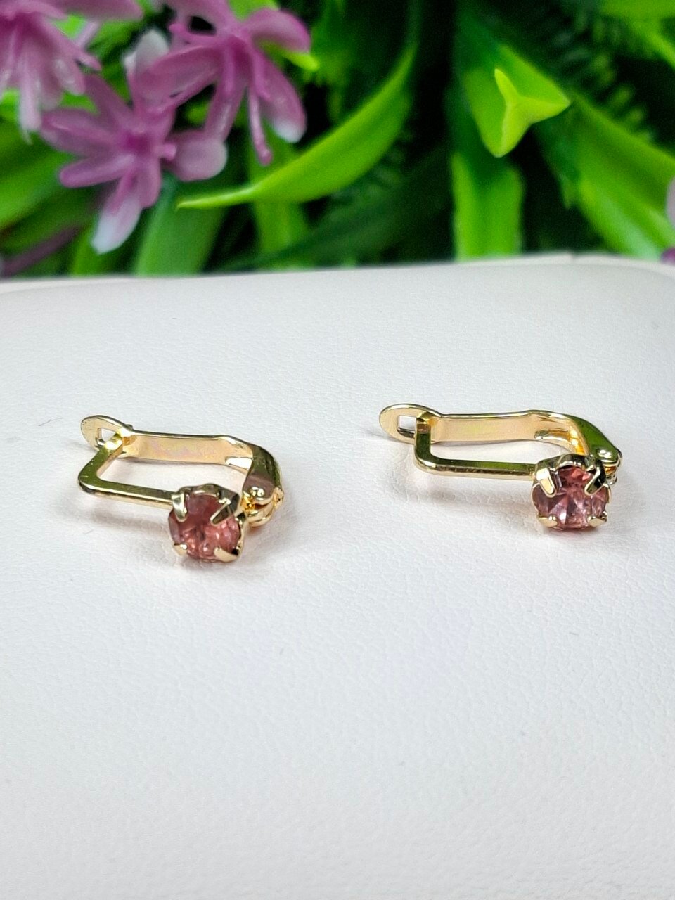 Серьги, розовый — фото 1