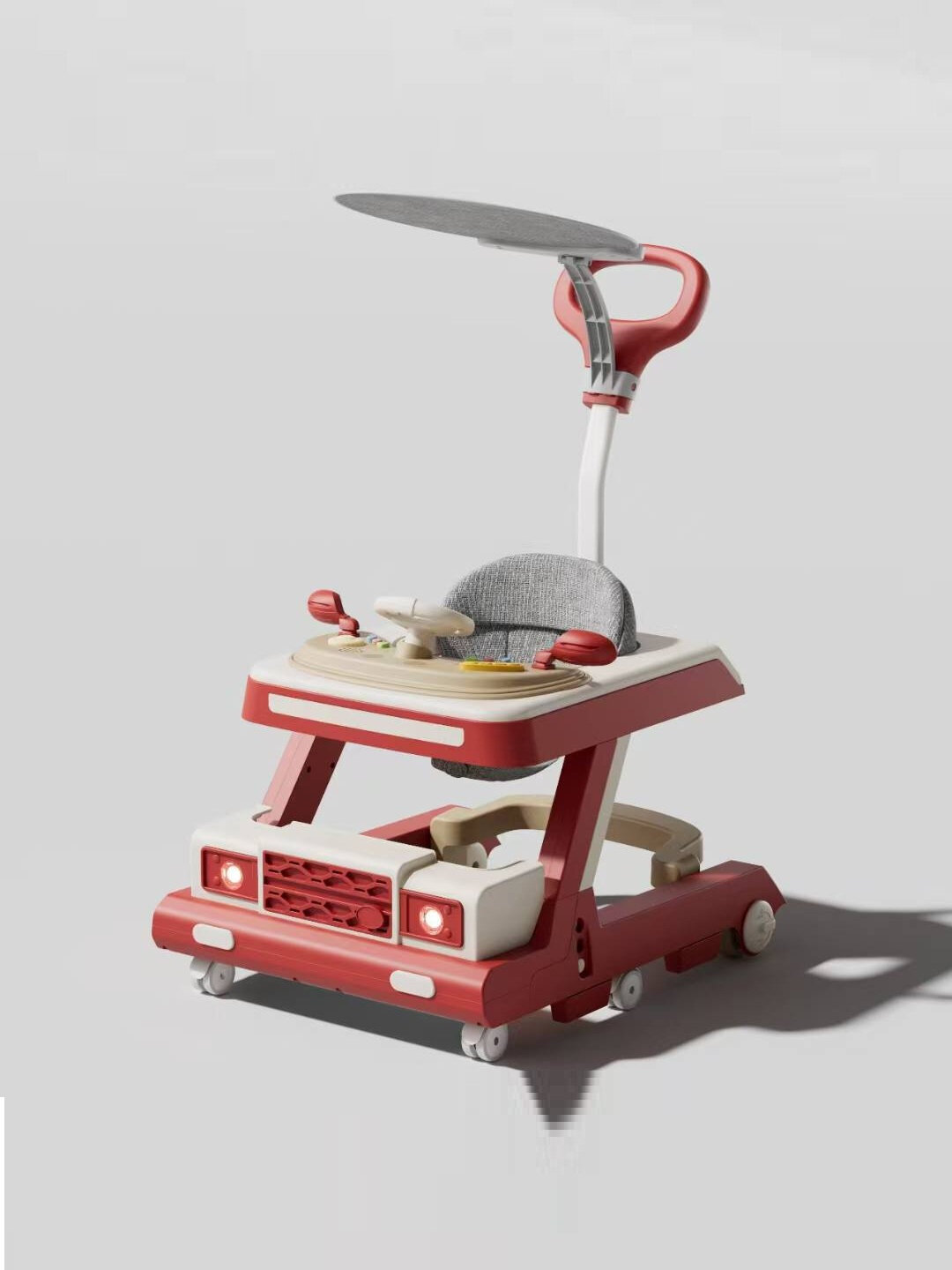 Многофункциональные детские ходунки 2-в-1: ходунки и каталка с музыкальной панелью