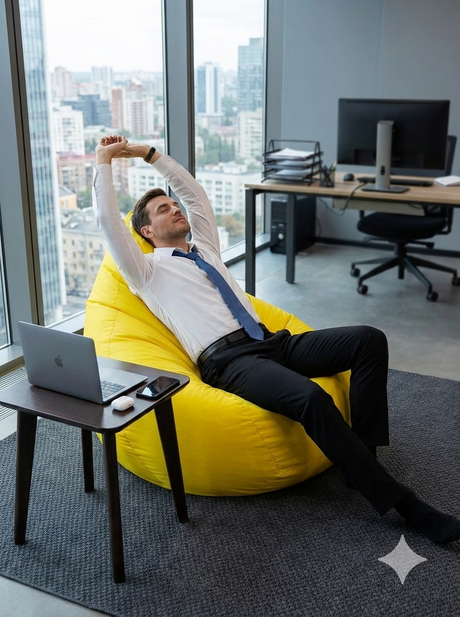 Кресло-мешок Пуффбери «Груша», размер XXL средний, Оксфорд Желтый — фото 1