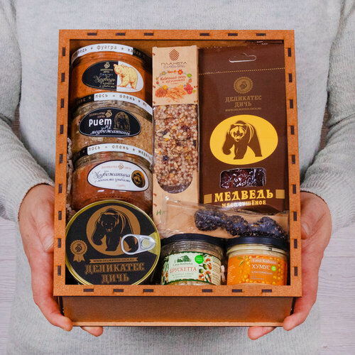 Изображение товара Подарочный набор ART-Box №2483 для охотника, продукты, деликатесы, цукаты