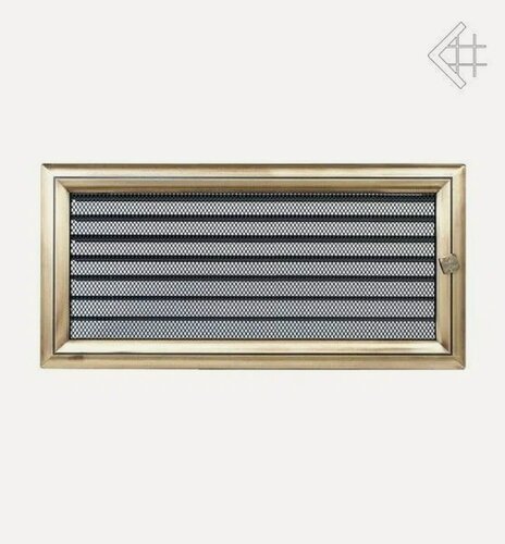 Изображение товара Вентиляционная решетка для камина Kratki (Польша) Оскар золото 17х37 см с жалюзи