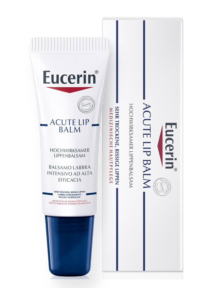 Бальзам для губ Eucerin успокаивающий и увлажняющий, для взрослых и детей, 10 мл — фото 1
