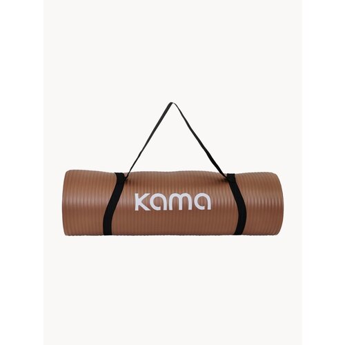Коврик спортивный для фитнеса из NBR толстый, 183х61х1 см, кофейный, Kama