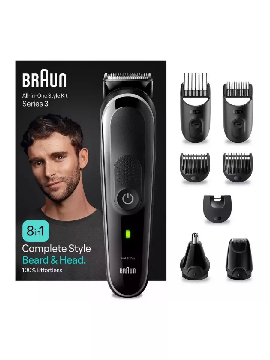 Триммер для волос, бороды и усов Braun MGK3440 Blk/Grey электрический тип 5513 — фото 1