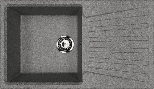 Изображение товара Мойка кухонная Ulgran U-703 -309 прямоугольная, 83x48, мойка для кухни, с крылом, серая, матовая