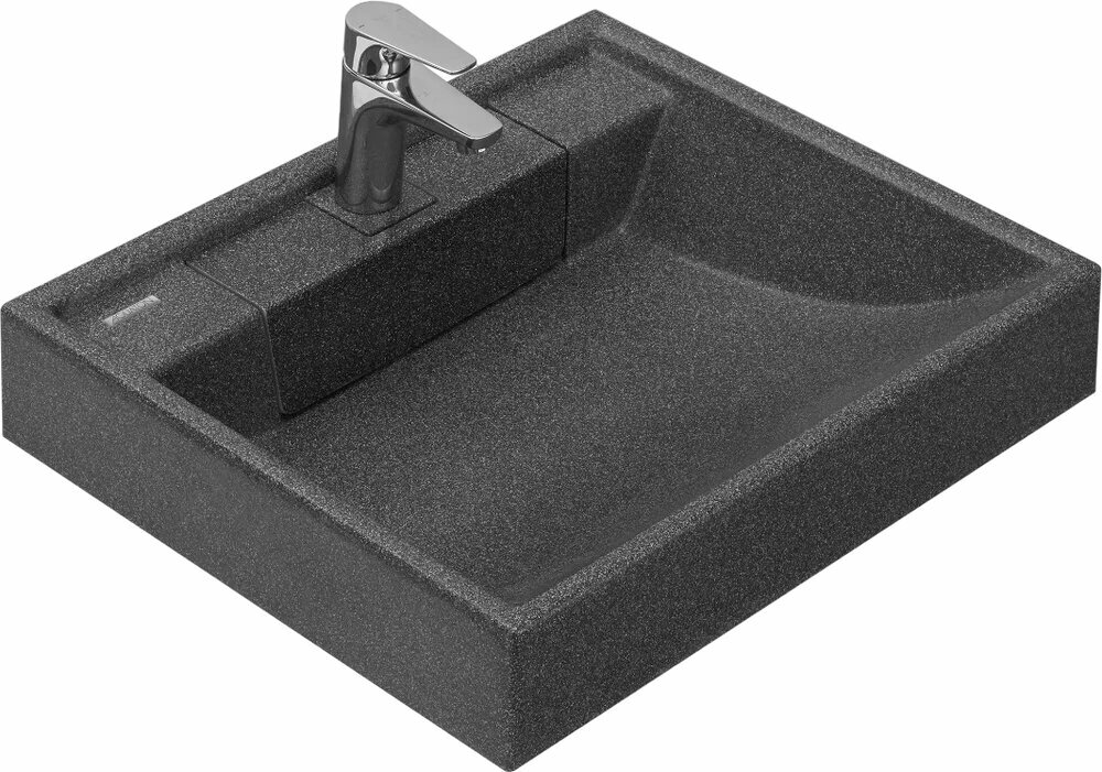 Раковина над стиральной машиной AQUATON Рейн 1A72103KRW210 60 черная прямоугольная серая на кронштейнах российская