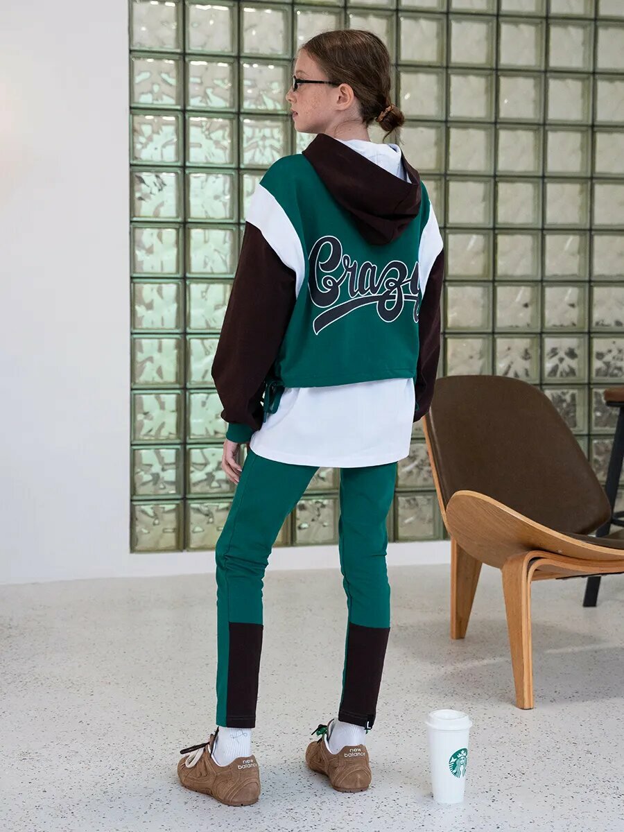 Комплект одежды LARETTO осень, размер 116, зеленый — фото 1