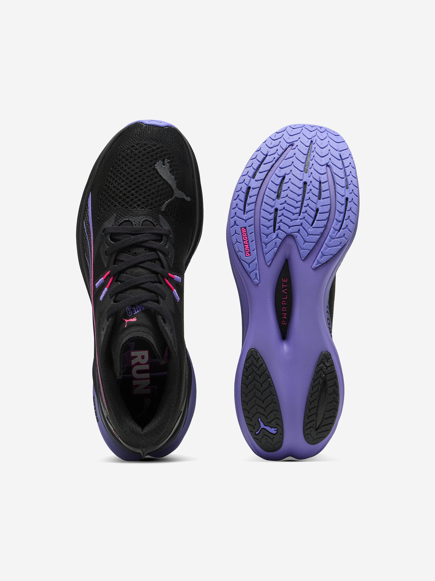 Кроссовки PUMA, размер 10, черный/фиолетовый — фото 1