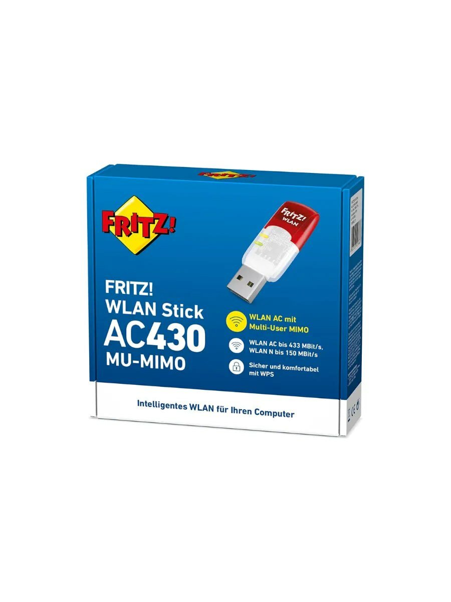 Сетевая карта FRITZ WLAN Stick, MU-MIMO, 433 Mbps, USB, AC 430 — фото 1