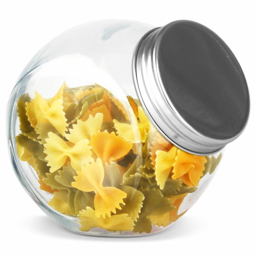 Банка стеклянная с металлической крышкой для сыпучих продуктов 