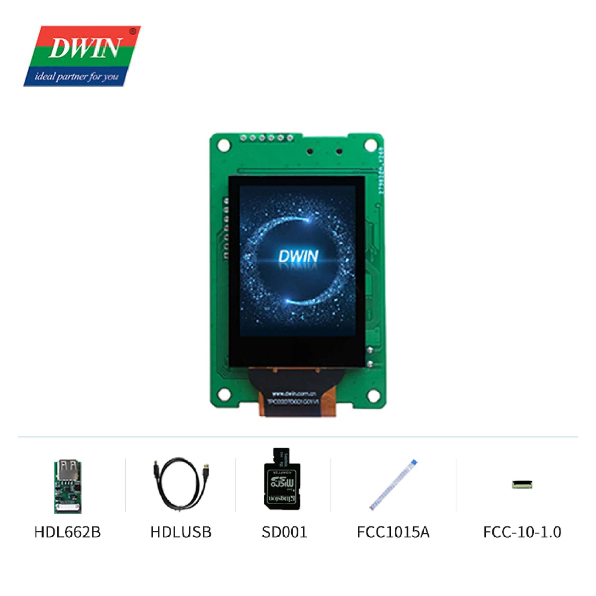 Умная панель DWIN 2,0 дюйма, разрешение 240*320 пикселей, цвета 262K, ЖК-дисплей IPS TFT, интеллектуальный модуль dmg32240c020 _ 03w, CTP with Accessory