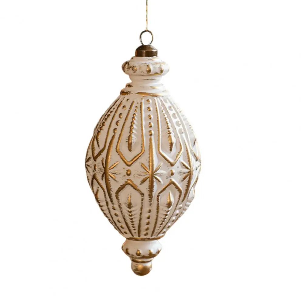 Набор рождественских украшений белого и золотого цвета D