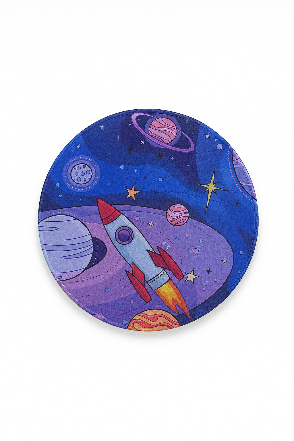 Коврик для мыши G7, 25см, с прошитыми краями, круглые узоры, цвет фуксия