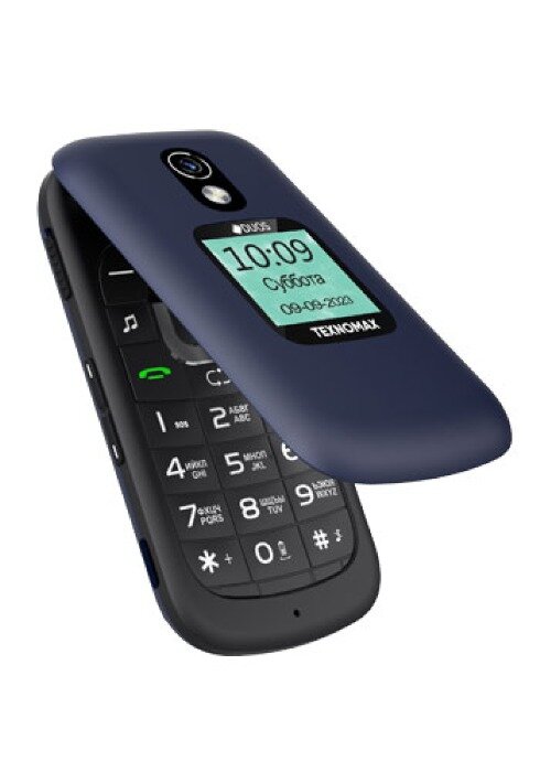 TEXNO MAX Gusto — раскладной телефон с камерой (две SIM-карты, USB-C) синий — фото 1