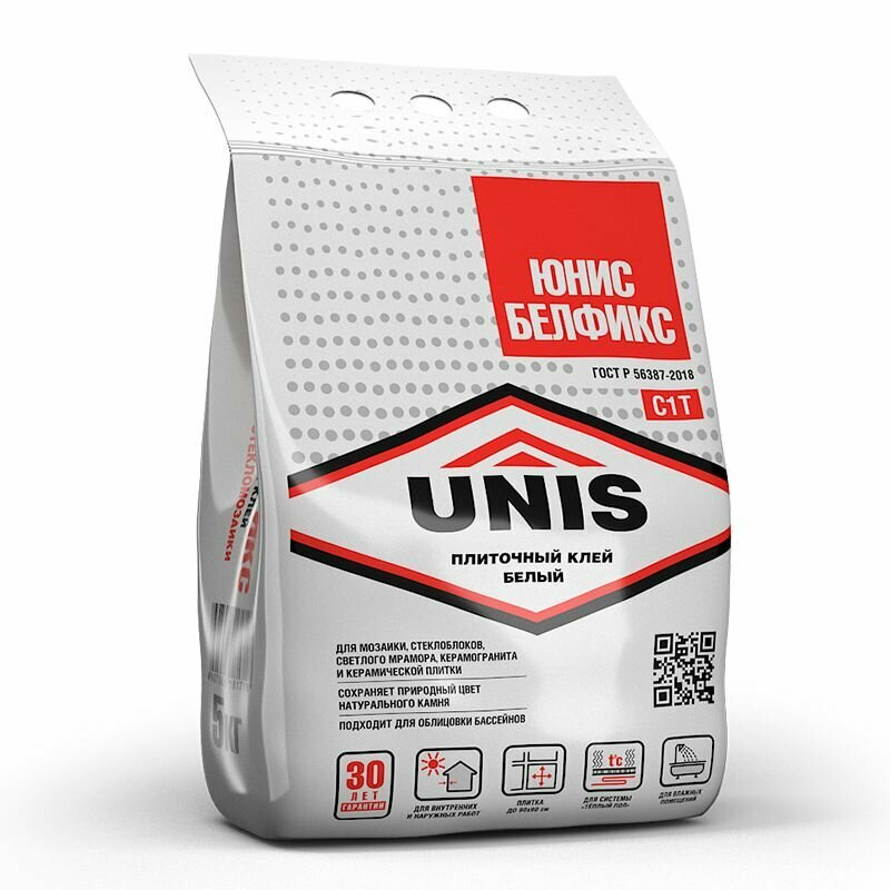 Клей для плитки Unis Белфикс класс C1 T 5 кг