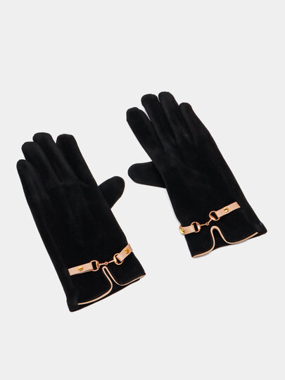 Перчатки  для девочек и женщин, размер one size, черный — фото 1