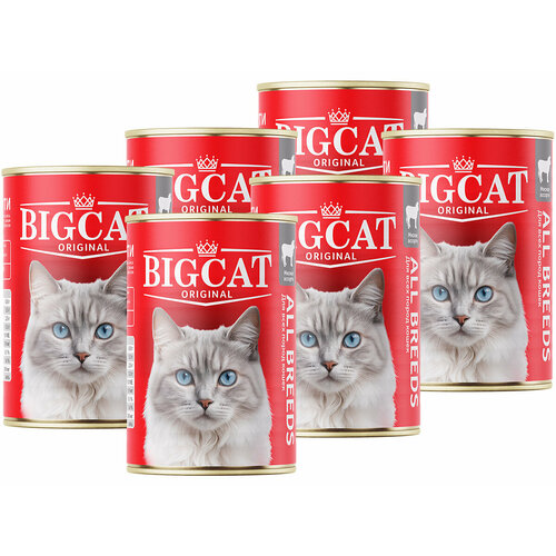 фото Зоогурман big cat для взрослых кошек с мясным ассорти в желе банка 350 гр new 350 гр х 6 шт