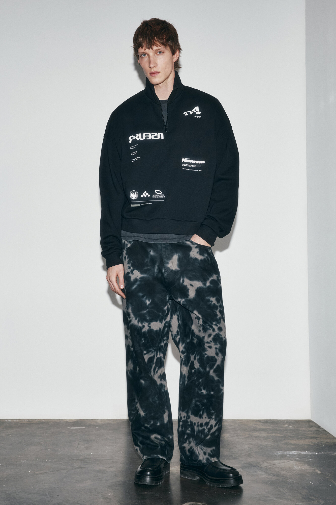 Худи Befree Man Casual, размер L, , черный принт — фото 1