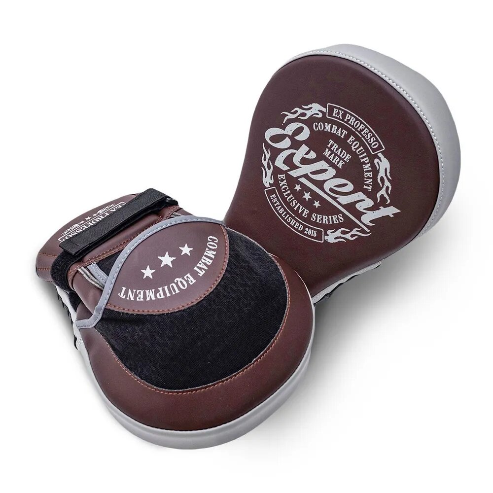 Тренерские лапы FIGHTEXPERT Vintage Fusion, коричневые-серые