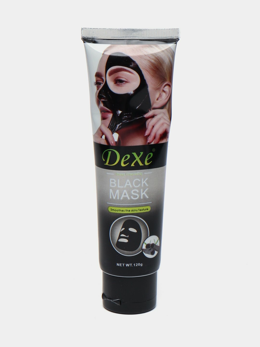 Очищающая черная маска для лица Dexe, от черных точек и акне, 120 г — фото 1