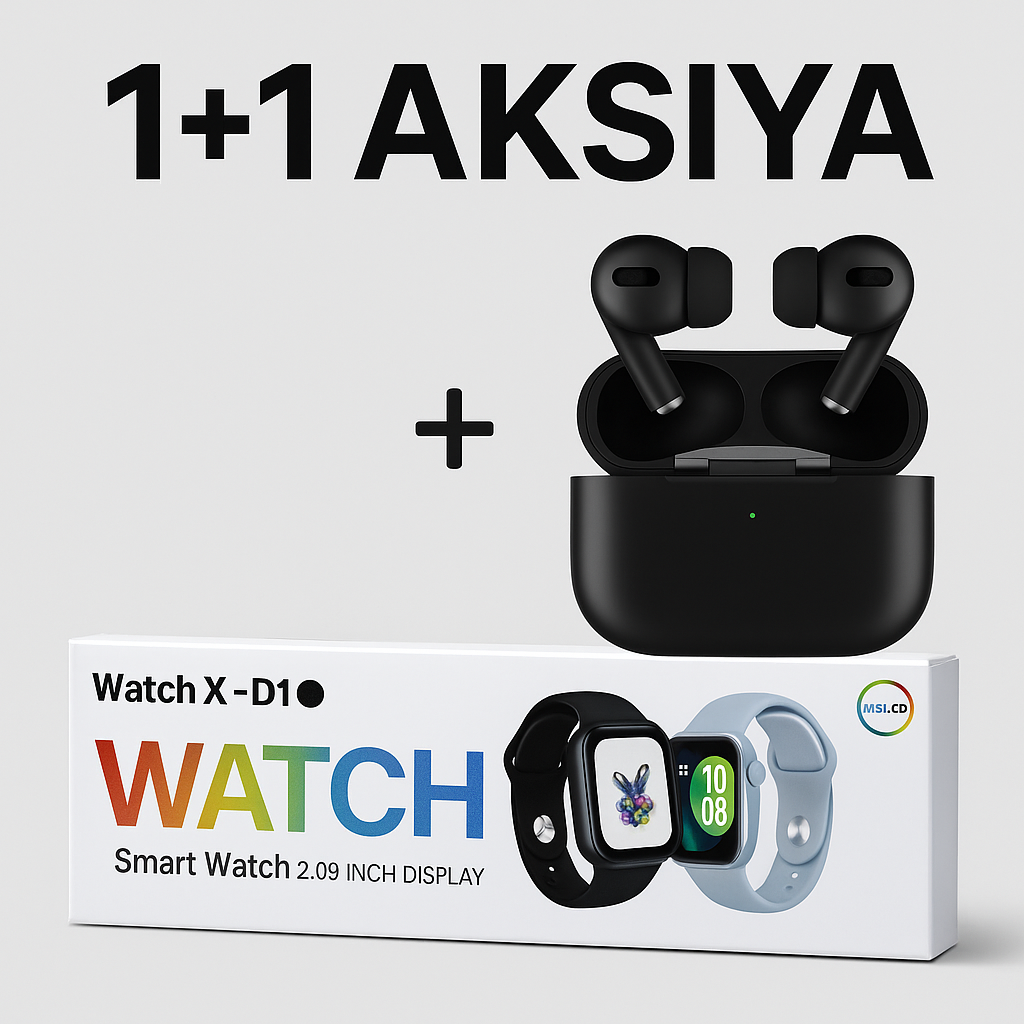 Наушники AirPods Pro 2 black + Умные часы X-D1 Smart watch Series 10 46mm