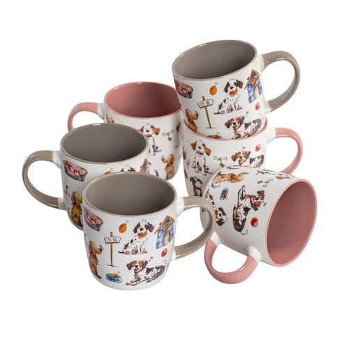 Набор кружек DOMENIK DOGS 2 шт 380 мл фарфоровая для ПММ и СВЧ 903₽