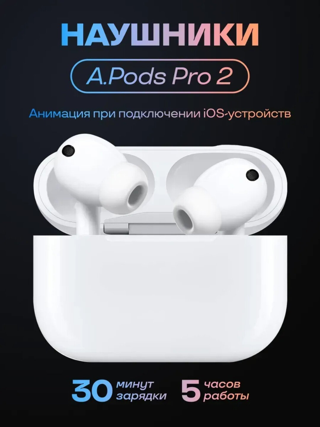 Беспроводные Наушники Apple AirPods Pro 2 Premium сенсорное управление, активное шумоподавлениe