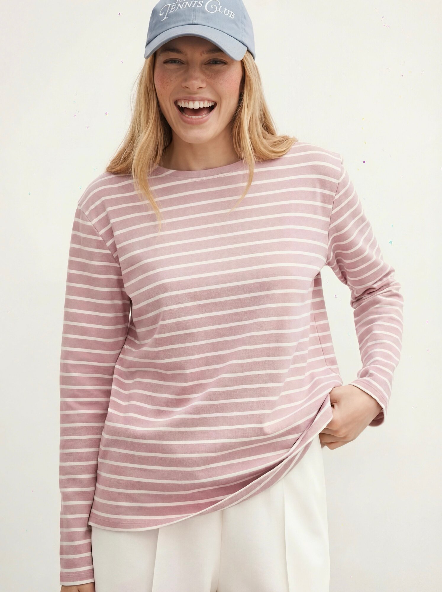 Лонгслив beema, размер 50-52, , белый, розовый — фото 1