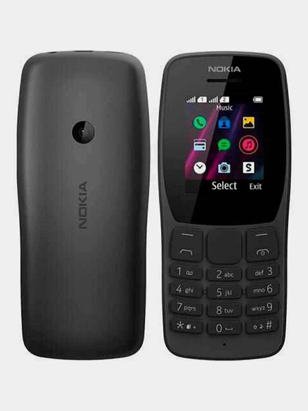 Кнопочный телефон Nokia 110 TA-1192 DS, черный, 1 год гарантия