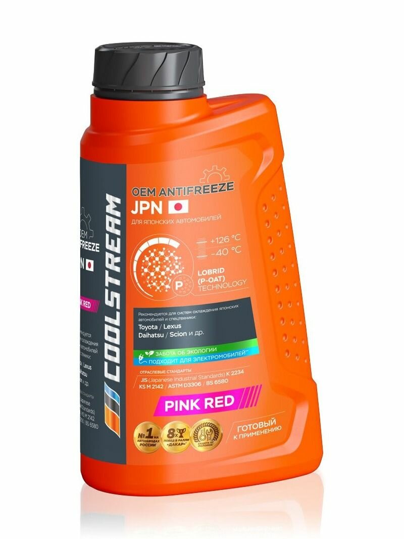 COOL STREAM CS011001RD Антифриз ANTIFREEZE JPN PINK RED готовый (красный) Toyota 1кг -40С