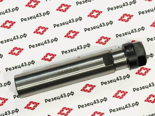 Изображение товара Цанговый патрон с цилиндрическим хвостовиком диаметром 25 мм для цанг ER16 (C25-ER16A-100)