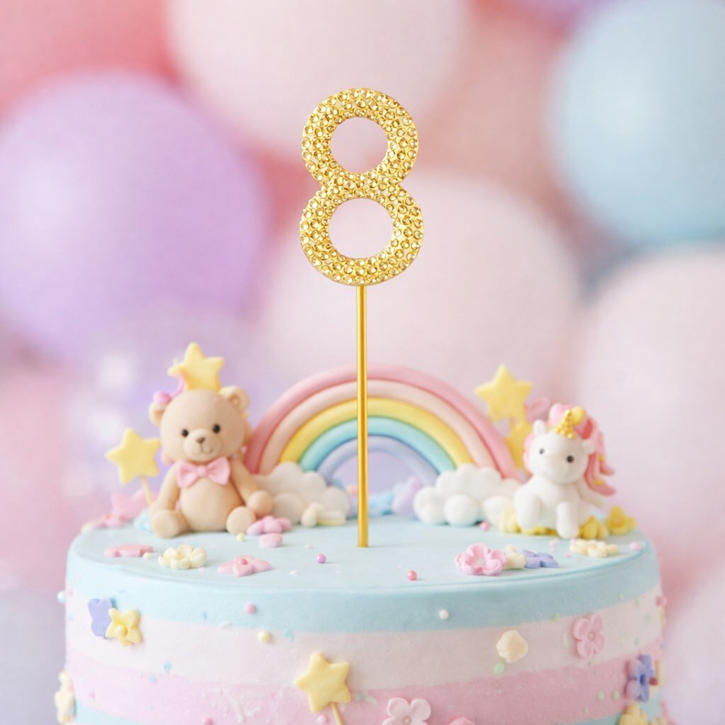 Топпер 8 металлический золотистый со стразами — фото 1