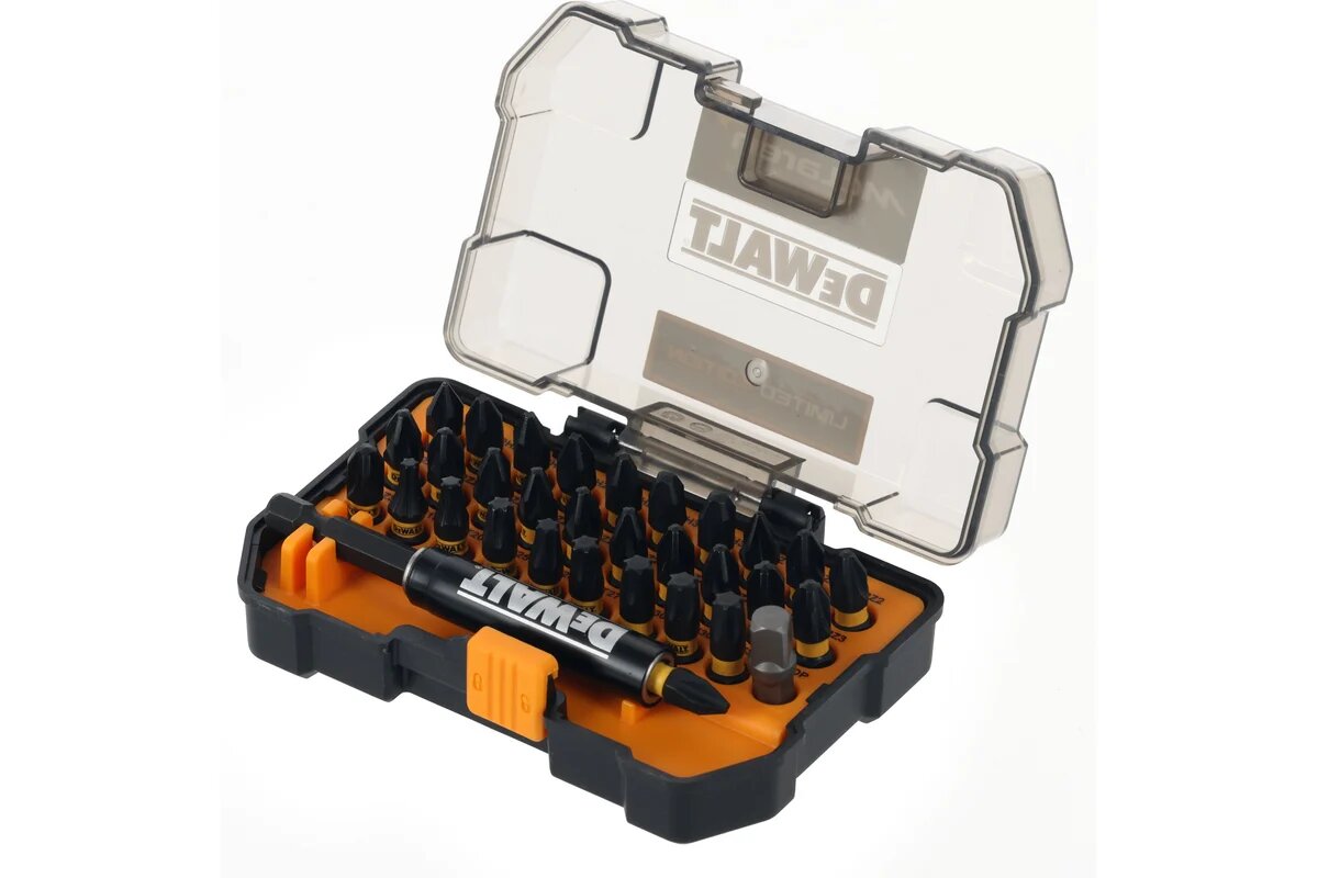 Набор бит DEWALT McLaren Limited Edition DT70900T, PH/PZ/Torx, 25 мм, 32 шт, в кейсе DT70900T-QZ